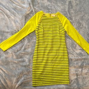 chartreuse Michael Kors dress with should zip feature